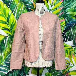 Vintage Weatherbee Pale Pink Open Cropped Faux Suede Church Spring Easter Jacket